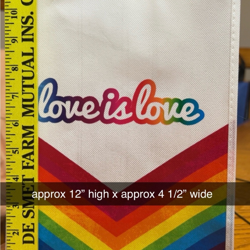 Love is Love Rainbow ReusableTote Bag, 3 bags total